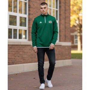 Adidas Ohio University Bobcats 1/4 Zip Pullover with Logo